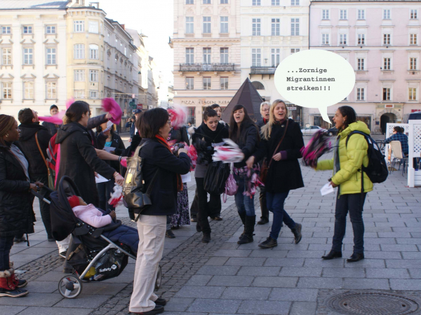 <p>...zornige Migrantinnen streiken!</p>
